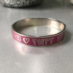 Coach Pink Enamel 'Poppy' Bangle Bracelet